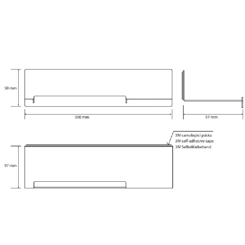 Bemeta NIVA polica za kupatilo 300 mm inox