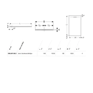 Geberit Sestra tuš kada 140×90 siva 550.267.00.2 Geberit Sestra tuš kada 140×90 siva struktura škriljca šifra 550.267.00.2