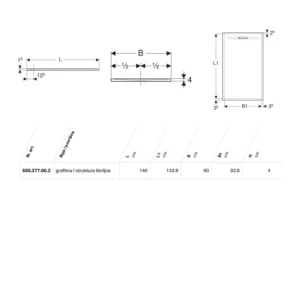 Geberit Sestra tuš kada 140×90 grafitna 550.277.00.2 Geberit Sestra tuš kada 140×90 grafitna struktura škriljca šifra 550.277.00.2