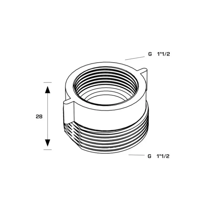 Bonomini 1874NN54B0 bela PP redukcija 1 1/2″ muški na 1 1/4″ ženski