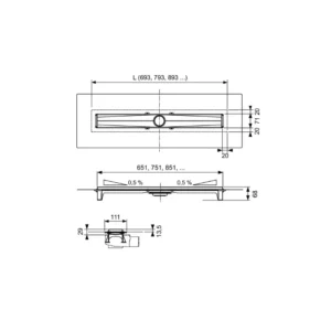 TECE Drainline-Evo tuš kanalica 70 cm 600702