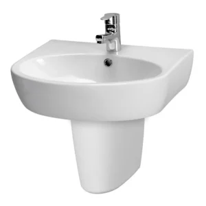 Cersanit Parva zidni lavabo 55 cm K27-011 Cersanit Parva K27-011 beli zidni lavabo 55 × 42,5 cm sa otvorom za slavinu i prelivom