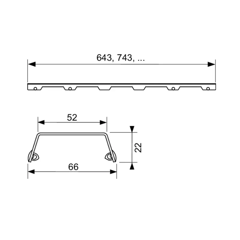 TECE Drainline Steel II rešetka za tuš kanalicu 90 cm brušeni inox 600983