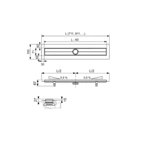TECE Drainline tuš kanalica sa Seal System trakom 120 cm 601200 TECE Drainline tuš kanalica sa Seal System hidroizolacionom trakom 120 cm 601200