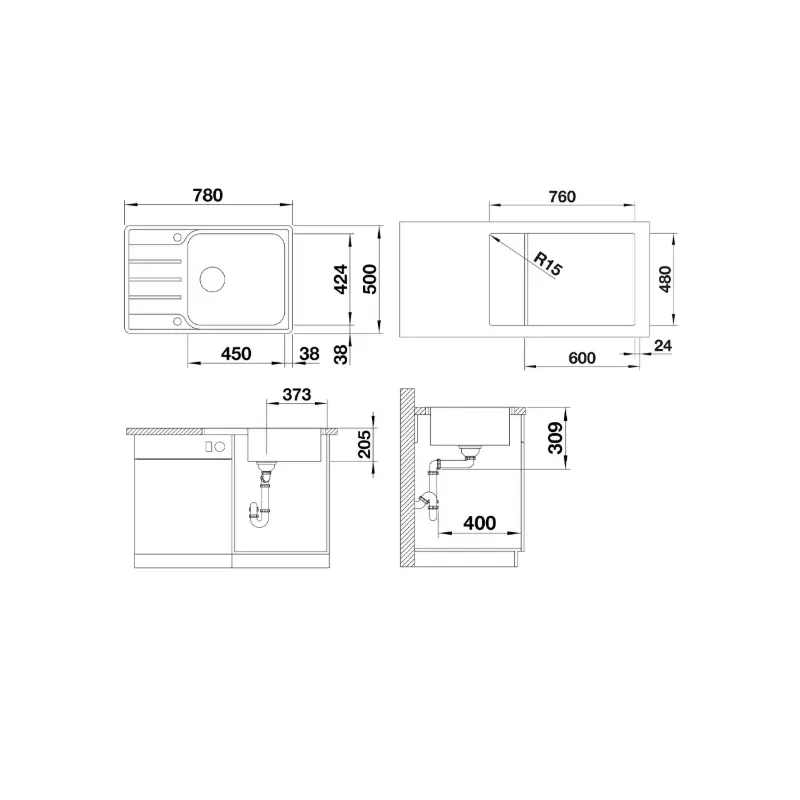 Blanco Lemis XL 6 S-IF Compact sudopera 78x50 cm brušeni inox 525111