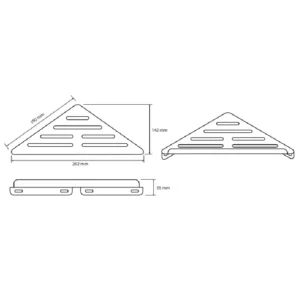 Bemeta CYTRO polica za kupatilo - ugaona slim 230 mm hrom