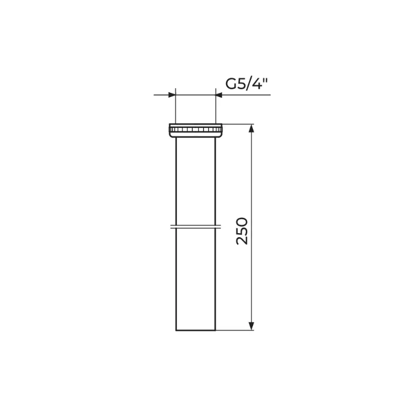 Rosan produžetak za sifon G 1¼″ dužine 250 mm hrom (S480/25) - Slika 2