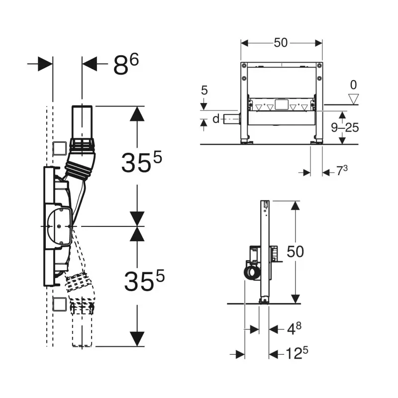 Geberit Duofix element za tuš sa CleanWall zidnim odvodom 50 cm (111.591.00.2) - Slika 2