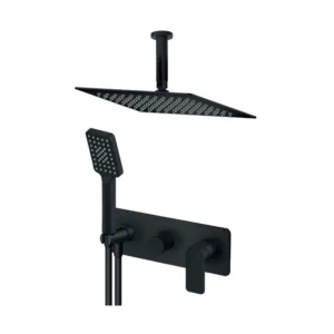 Rosan S2 Black 231607B ugradna slavina za kadu sa tuš ružom i tuš ručicom
