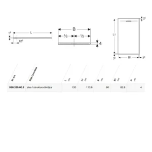 Geberit Sestra tuš kada 120×90 siva 550.265.00.2 Geberit Sestra tuš kada 120×90 siva struktura škriljca šifra 550.265.00.2