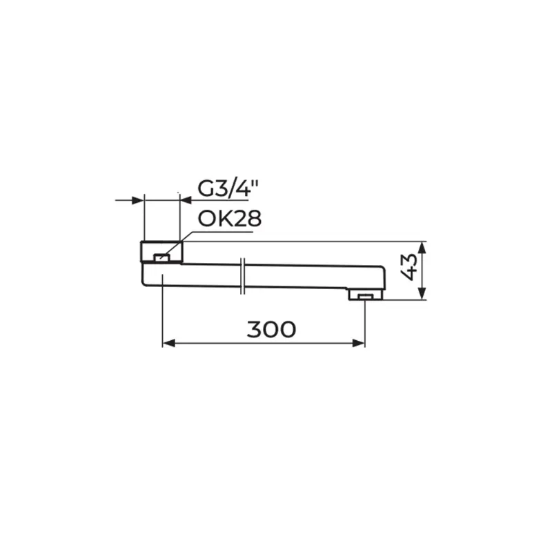 Rosan ovalni S izliv 300 mm sa perlatorom (PIS300PIA) - Slika 2