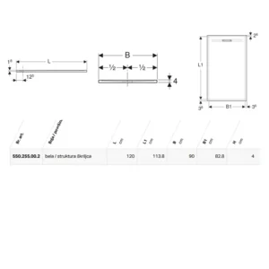 Geberit Sestra tuš kada 120×90 bela 550.255.00.2