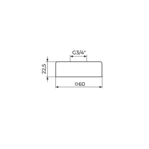 Rosan Quadro rozeta 3/4″ PROQUAD Rosan PROQUAD Quadro četvrtasta rozeta za priključak 3/4" u hrom završnoj obradi