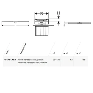Geberit CleanLine20 tuš kanal 30–130 cm 154.451.KS.1