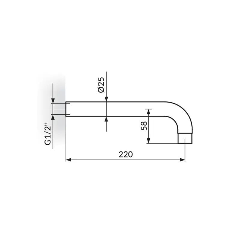 Rosan Dark zidni izliv sa rozetom i perlatorom 230 mm – mat crna (PIZLM24D) - Slika 3