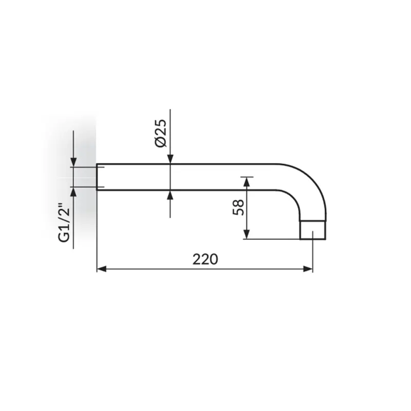 Rosan zidni izliv sa rozetom i perlatorom 230 mm (PIZLM24) - Slika 3