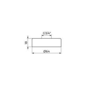 Rosan Dark rozeta 3/4″ PRODARK Rosan Dark PRODARK crna rozeta za zidni priključak 3/4"