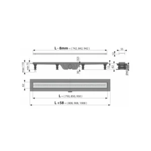 Alca APZ9 tuš kanalica 95 cm APZ9-950 Alca APZ9 Simple tuš kanalica 95 cm sa inox rešetkom APZ9-950