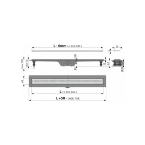 Alca APZ9 tuš kanalica 65 cm APZ9-650 Alca APZ9 Simple tuš kanalica 65 cm sa inox rešetkom APZ9-650