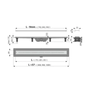 Alca APZ18 tuš kanalica 85 cm APZ18-850 Alca APZ18 Simple tuš kanalica 85 cm sa inox rubom i rešetkom APZ18-850