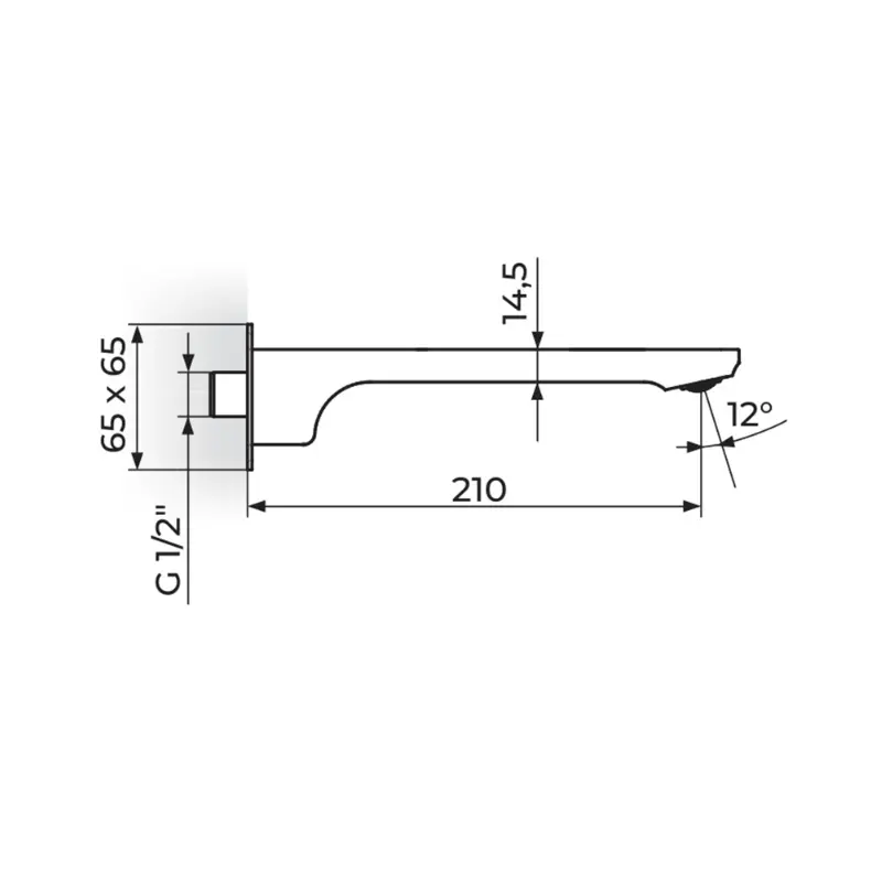 Rosan Stolz zidni izliv za kadu bez prebacivača (PIZL1313) - Slika 3