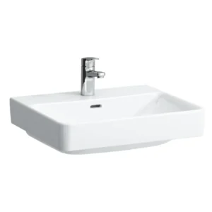 LAUFEN PRO S zidni lavabo 55 × 46,5 cm 10962 LAUFEN PRO S 10962 beli zidni lavabo 55 × 46,5 cm sa centralnim otvorom za slavinu i prelivom