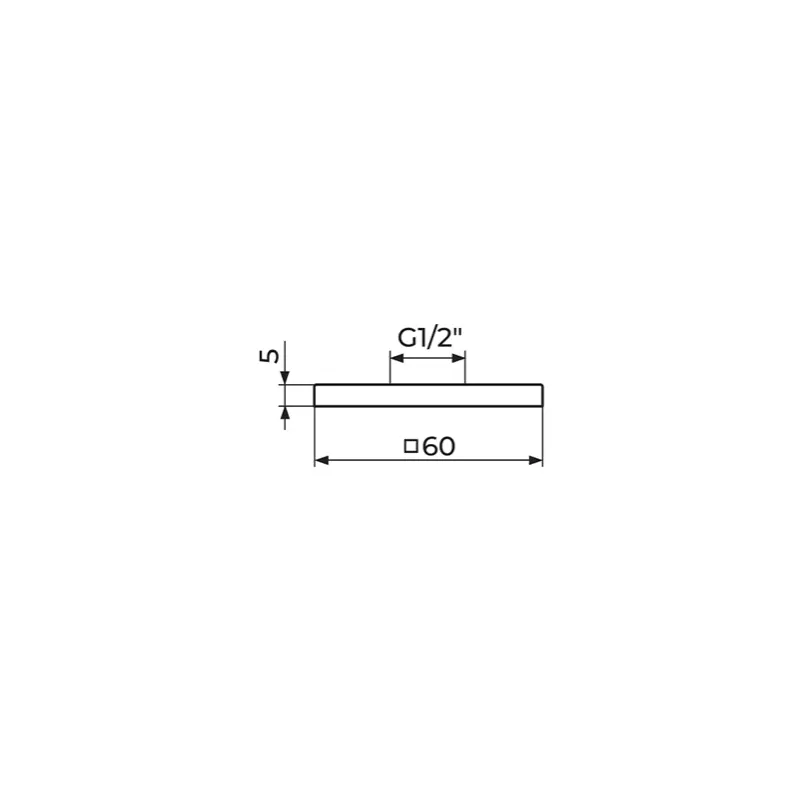 Rosan Quadro rozeta 1/2" 60 × 60 mm (PRO312Q) - Slika 2