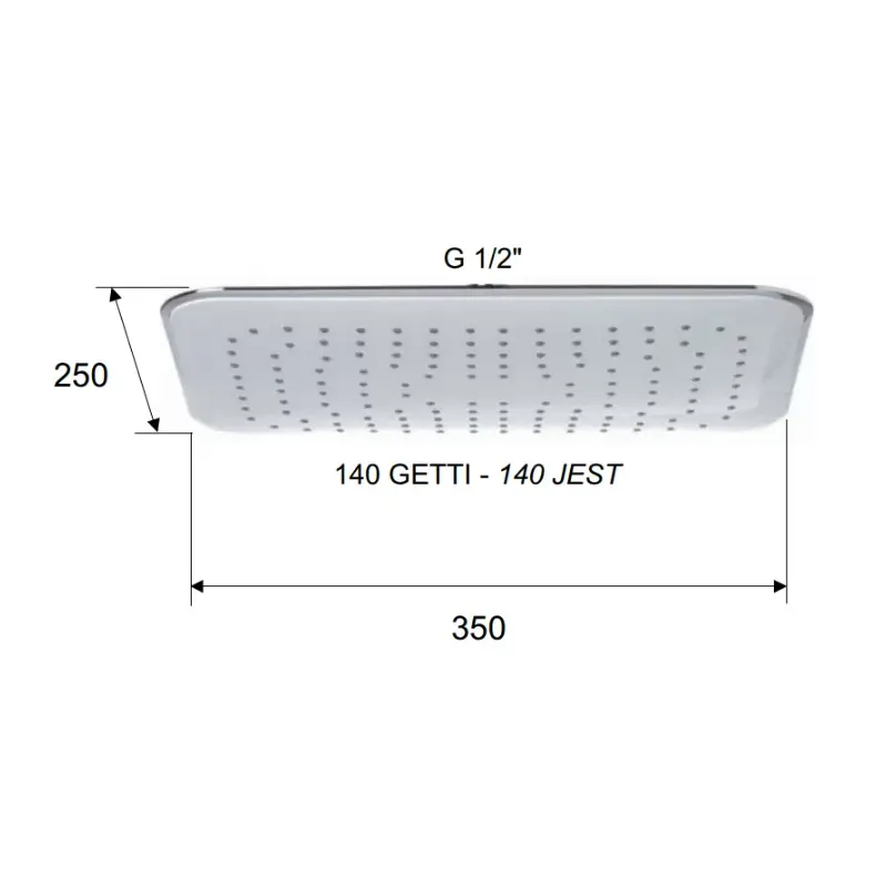 Remer ABS ultra slim tuš ruža 35x25 cm – sjajno bela/hrom (RR 356RE) - Slika 3