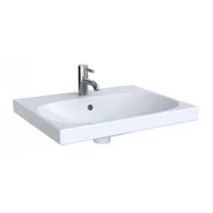 Geberit Acanto zidni lavabo 60 × 48 cm 500.620.01.2 Geberit Acanto 500.620.01.2 beli zidni lavabo 60 × 48 cm sa otvorom za slavinu i prelivom