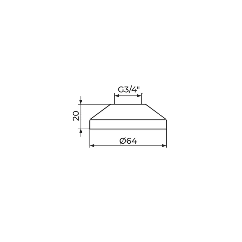 Rosan King PRO2234B rozeta za priključak G 3/4" Ø64 mm