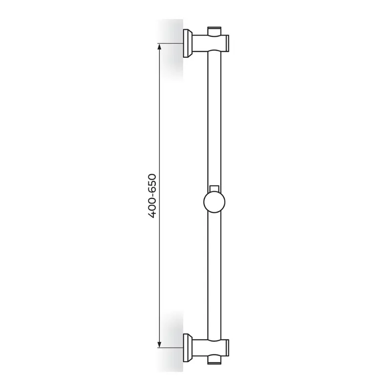 Rosan Dark PDTZC8D klizna šipka set 400–650 mm mat crni