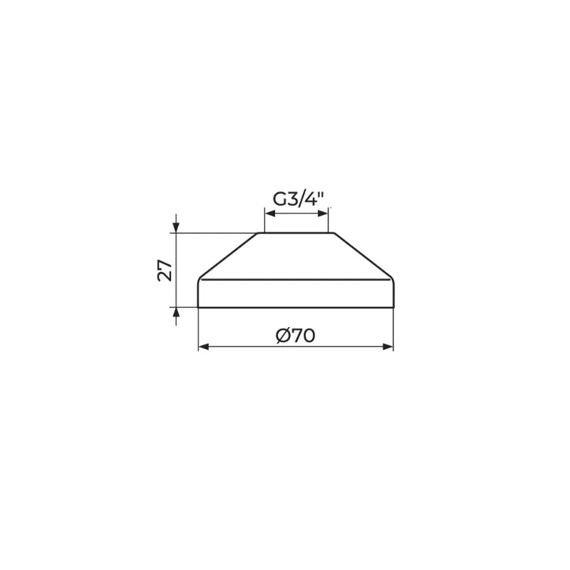 Rosan Nexus rozeta 3/4" Ø70 mm – hrom (PRO2234) - Slika 2
