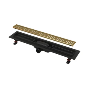 Alca APZ10BLACK-BRASS tuš kanalica 65 cm sa mesinganom rešetkom APZ10BLACK-650B