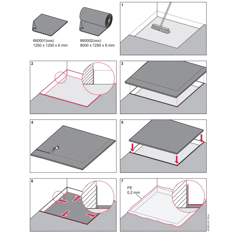 TECE Drainbase zvučno-izolaciona podloga 125 × 125 cm 660001
