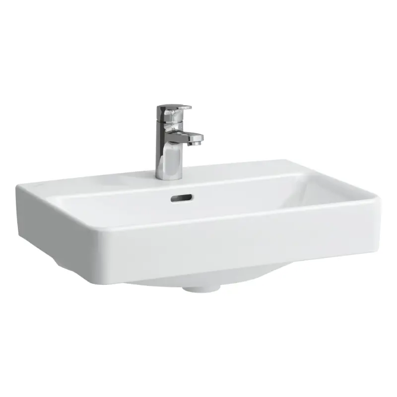 LAUFEN PRO S 18958 beli kompaktni zidni lavabo 55 × 38 cm sa centralnim otvorom za slavinu i prelivom