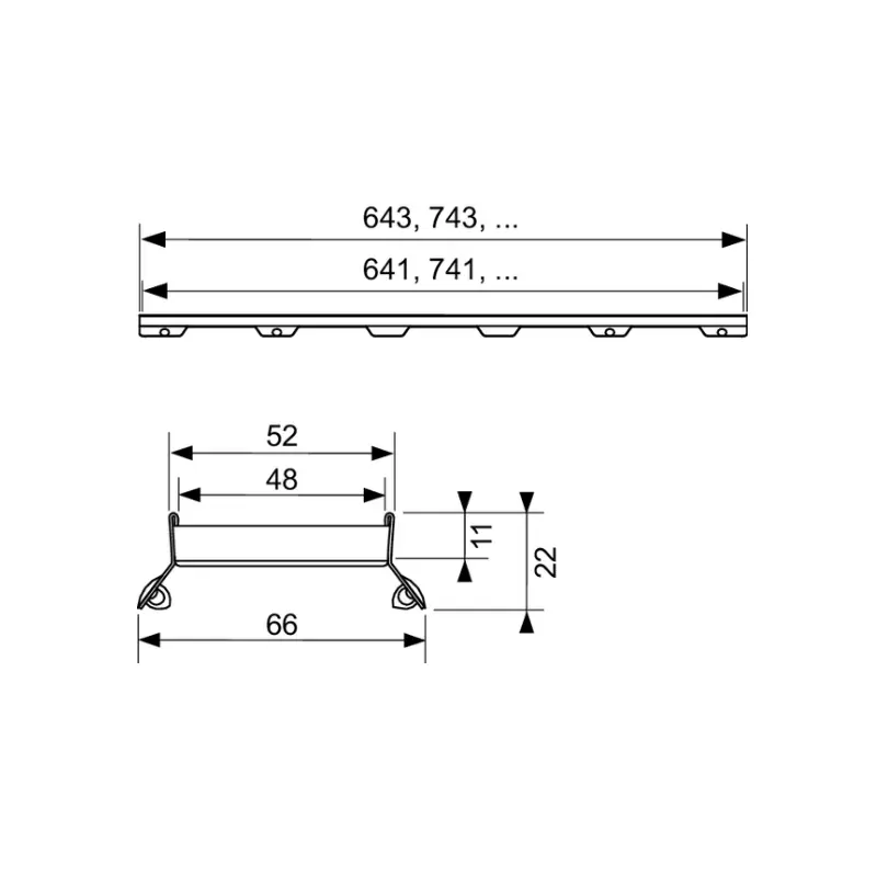 TECE Drainline Plate II rešetka za tuš kanalicu za oblaganje keramikom 150 cm polirani inox (601572) - Slika 2
