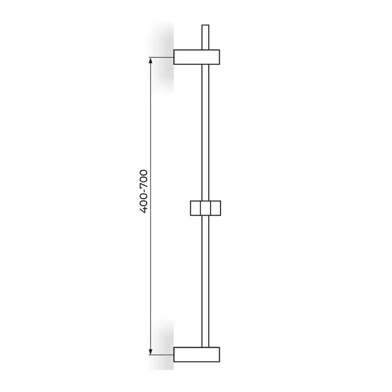 Rosan PDTZC7 klizna šipka set 400–700 mm hrom