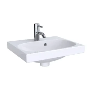Geberit Acanto zidni lavabo 45 × 38 cm 500.636.01.2 Geberit Acanto 500.636.01.2 beli zidni lavabo 45 × 38 cm sa centralnim otvorom za slavinu i prelivom