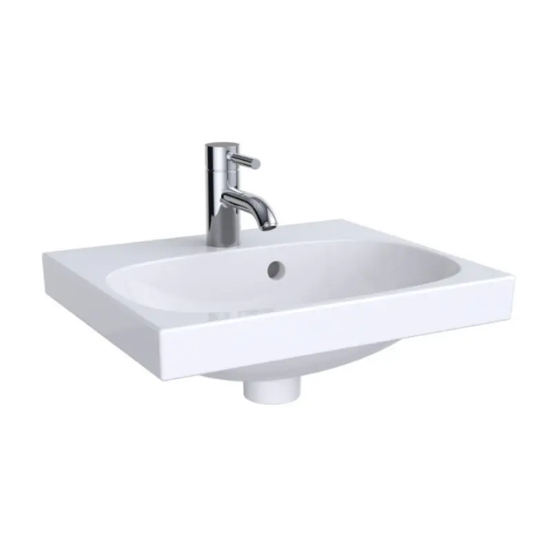 Geberit Acanto 500.636.01.2 beli zidni lavabo 45 × 38 cm sa centralnim otvorom za slavinu i prelivom