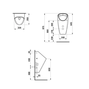Laufen Caprino sifonski Rimless pisoar sa unutrašnjim dovodom vode beli 8410610000001