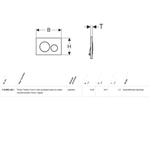 Geberit Sigma20 okrugla tipka hrom mat 115.882.JQ.1