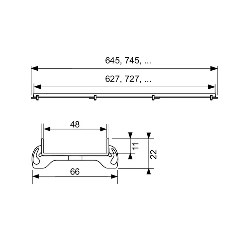 TECE Drainline Plate rešetka za tuš kanalicu za oblaganje keramikom 70 cm polirani inox (600770) - Slika 2