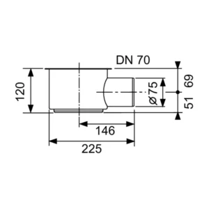 TECE Drainline Max bočni odvod DN 70 650002