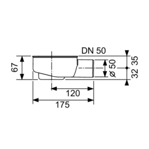 TECE Drainline flat bočni odvod DN 50 650000 TECE Drainline flat bočni odvod DN 50 za tuš kanalicu 650000