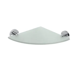 BEMETA Omega staklena polica – etažer ugaona 104102012, srebrna boja, hrom visokog sjaja, dimenzije 32,5 × 5,5 × 25 cm