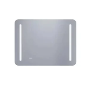 DUBIEL VITRUM Ready 2 ogledalo 80 × 60 cm 5905241003993 sa LED osvetljenjem 16 W, digitalnim satom i IP55 zaštitom