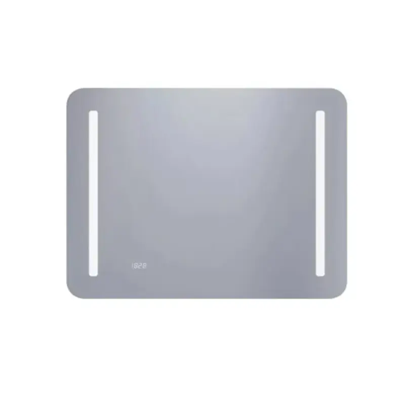 DUBIEL VITRUM Ready 2 ogledalo 80 × 60 cm 5905241003993 sa LED osvetljenjem 16 W, digitalnim satom i IP55 zaštitom