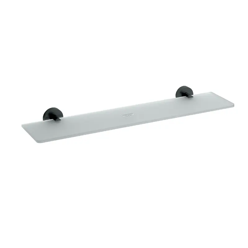 BEMETA Dark staklena polica – etažer 600 mm 104102040, crna mat završna obrada, dimenzije 60 × 5,5 × 13 cm