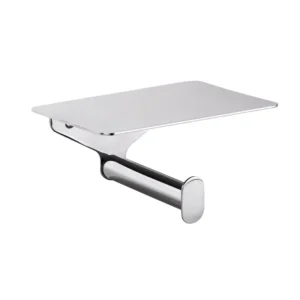 BEMETA Organic držač toalet papira sa policom 157112151, srebrna boja, nerđajući čelik, dimenzije 15 × 7,5 × 11 cm