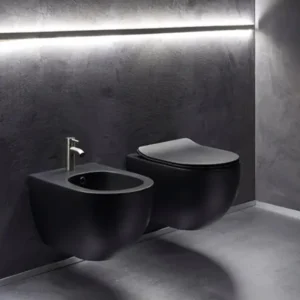 AXA Glomp WC šolja konzolna rimless crna 0201007, dimenzije 36,5 × 34,5 × 51 cm